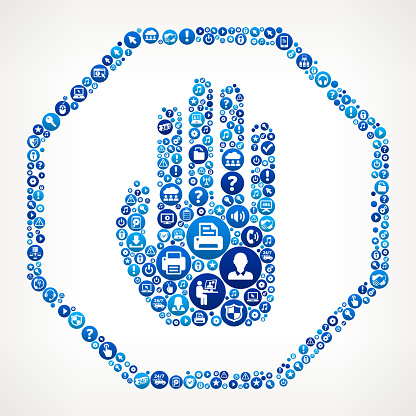 Stop Sign Computer Protection Stop Sign Computer Tech Support Stock Illustration - Download Image Now ...