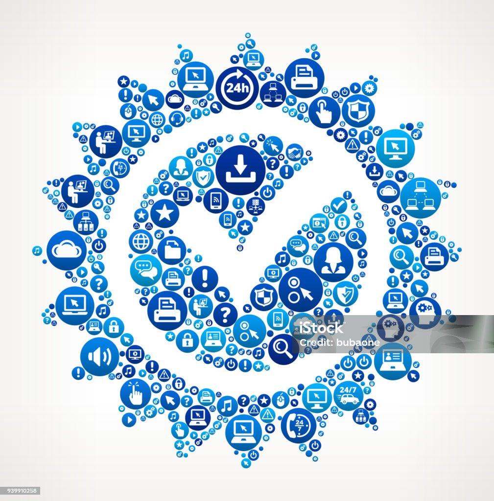 Check Mark Computer Tech Support Stock Illustration - Download Image ...