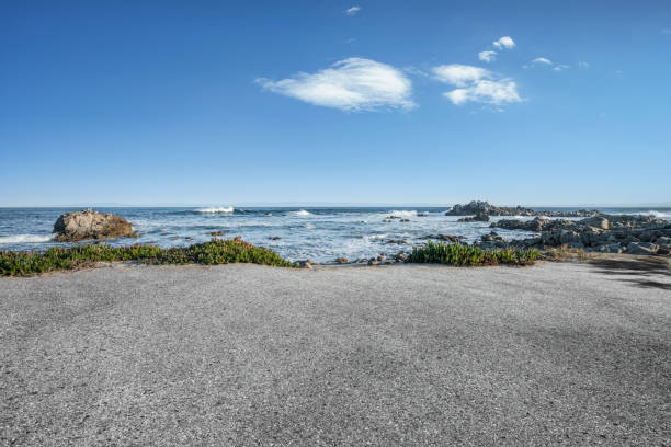 paysage pittoresque littoral, carmel-by-the-sea, californie - carmel bay photos et images de collection