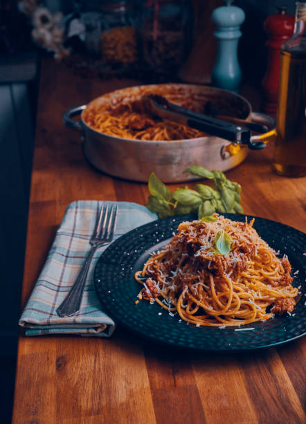 istock Homemade Spaghetti Bolognese Served on a Plate 939935050