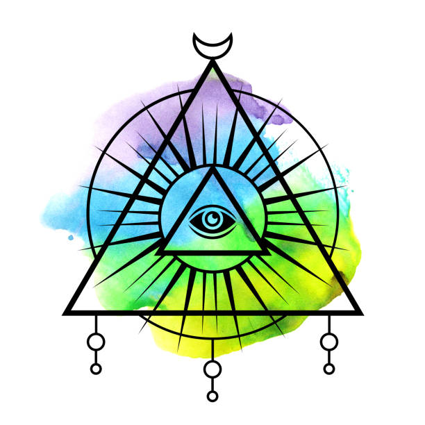 Allseeing Eye Symbol Sacred Geometry Stock Illustration - Download Image  Now - Abstract, Alchemy, Art - iStock