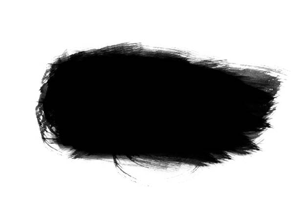 istock Black water color patches graphic brush strokes design effect element for background 939937810