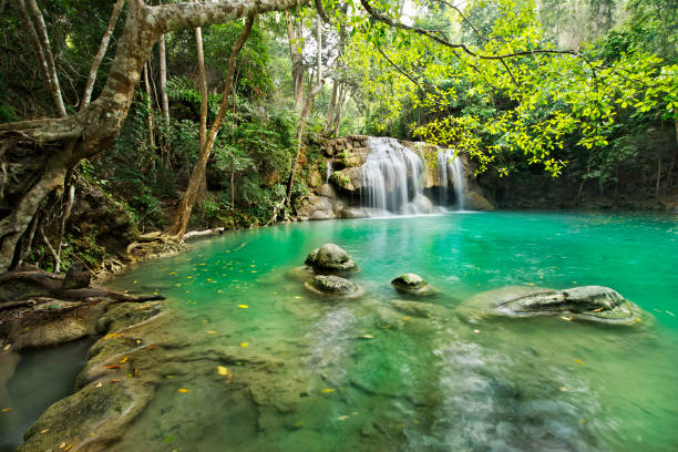 istock Waterfall in Erawan national park , Kanchanaburi 939947256