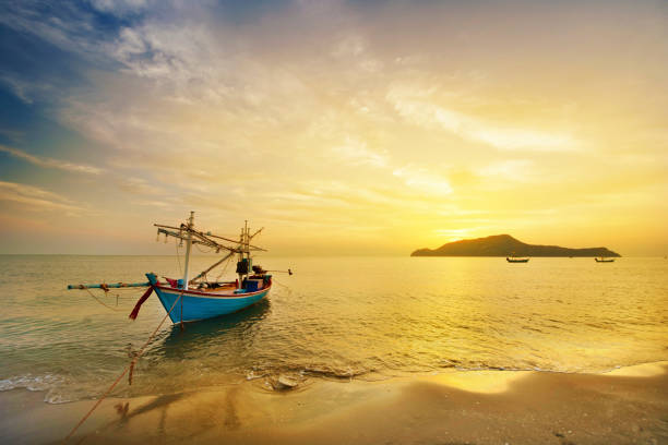 Old Fisherman boat at sunrise