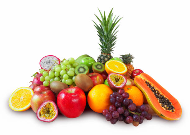istock Fresh fruits isolated on white background with clipping path 939956912