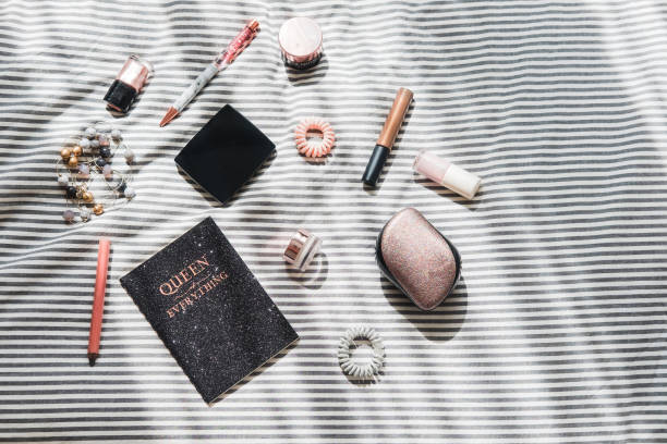 Woman's glamour beauty products flatlay