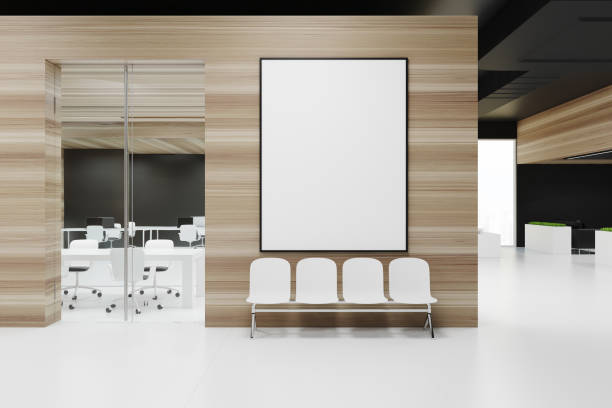 istock Wooden office waiting room with poster 939971088