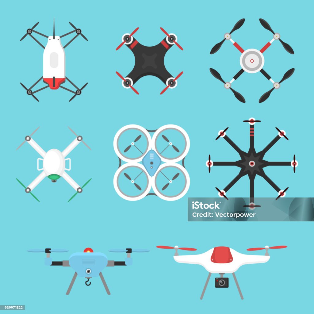 Vector illustration aerial vehicle drone quadcopter surveillance air hovering wireless tool remote control fly camera Vector illustration aerial vehicle drone quadcopter surveillance unmanned innovation. Air drone hovering wireless tool. Remote control fly camera. Drone stock vector