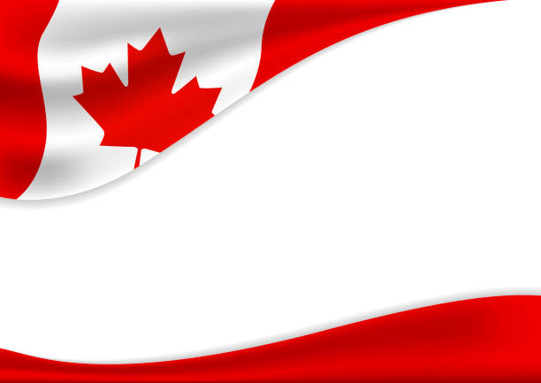 加拿大天橫幅旗幟的背景設計與複製空間向量插圖 - canada 幅插畫檔、美工圖案、卡通及圖標