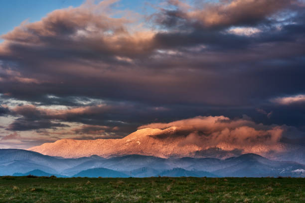 istock Carpathian mountain range in winter morning 939990192
