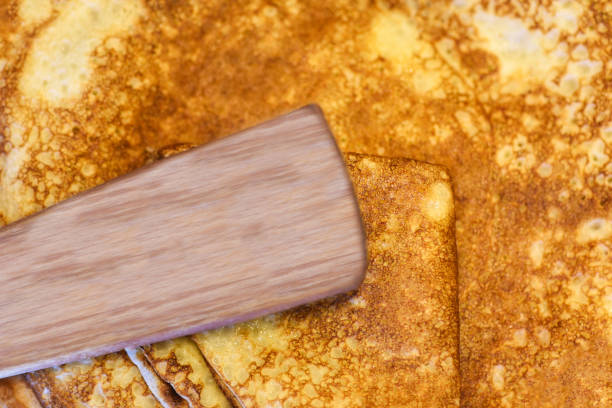 istock Baked pancakes baked at home on a plate 940020264
