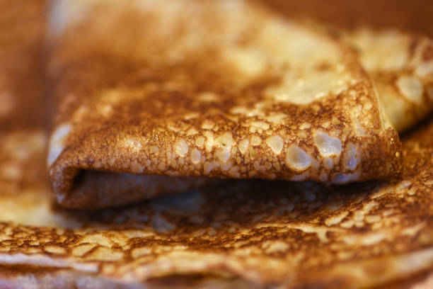 istock Baked pancakes baked at home on a plate 940020600