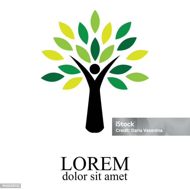 Illustration De Gens Arbre Design Isolé Sur Fond Blanc Vecteurs libres de droits et plus d'images vectorielles de Arbre