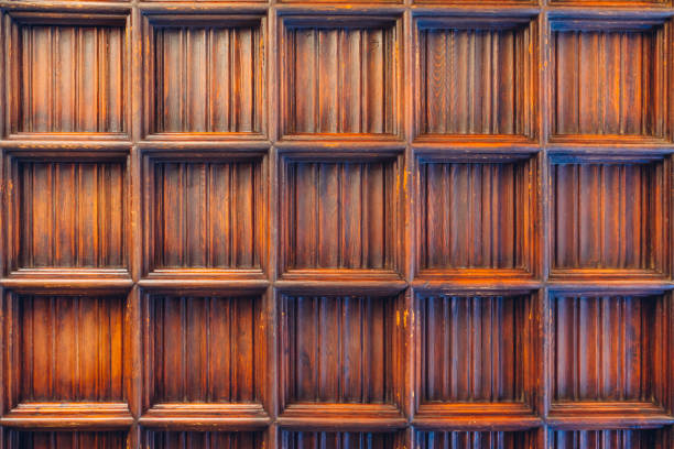 Ancient wooden gate in sunlight. Texture. Background.