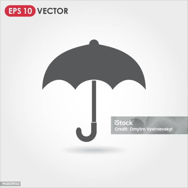 Parapluie Vecteur Icône Vecteurs libres de droits et plus d'images vectorielles de Parapluie - Parapluie, Icône, Accessoire