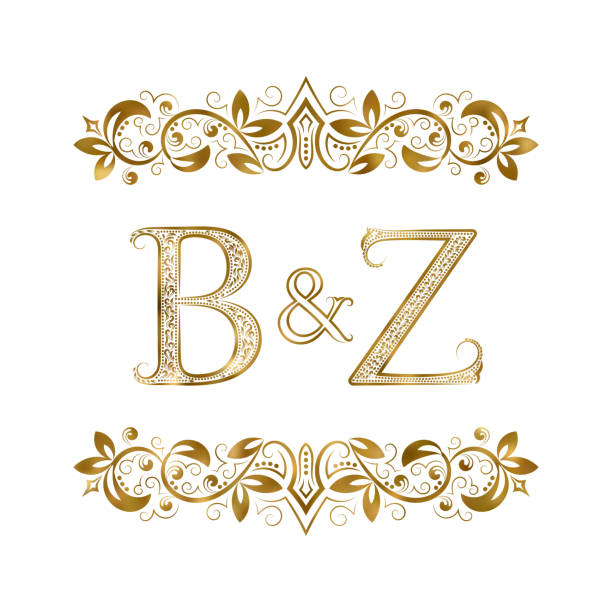 B And Z Vintage Initials Symbol Letters B Z Ampersand Surrounded