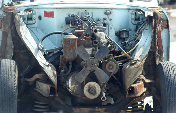 istock Old Car Engine. Rusty Retro Cars. 940057136
