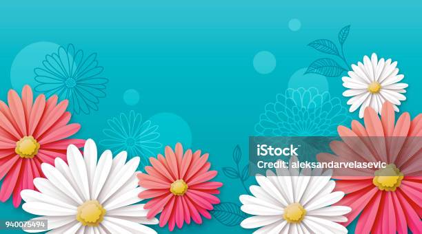 Daisy Flower Background Stock Illustration - Download Image Now - Springtime, Flower, Backgrounds