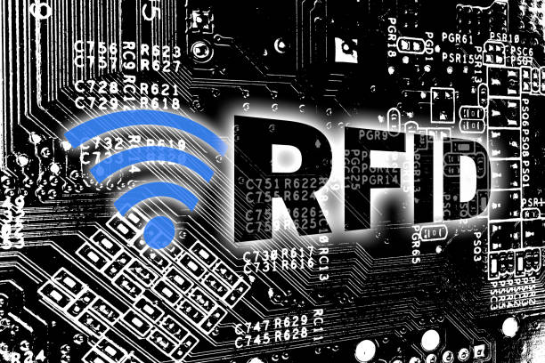 RFID with circuit board concept background. RFID with circuit board concept background. radio frequency identification stock pictures, royalty-free photos & images