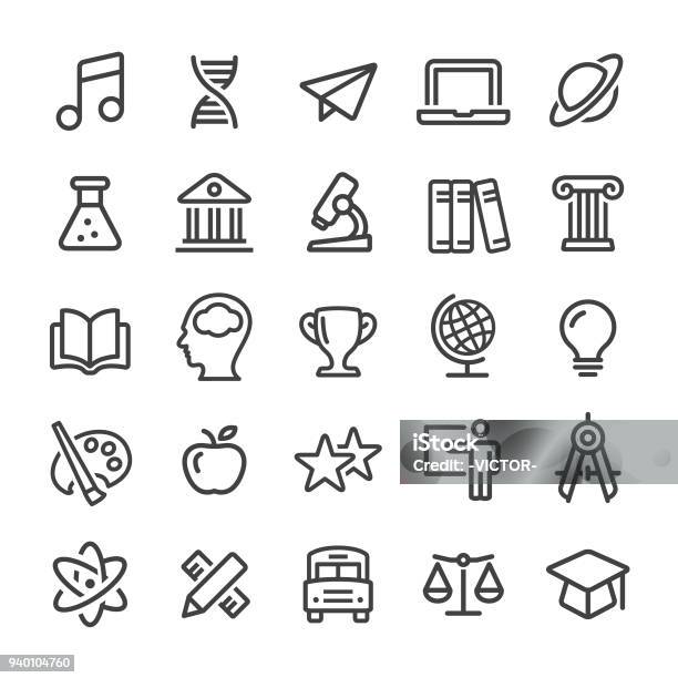 Education Icons Smart Line Series Stock Illustration - Download Image Now - Education, Architectural Column, University