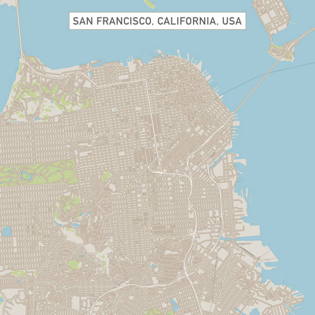 san francisco california us city street mapa - san francisco bay aerial view san francisco county san francisco bay area stock illustrations