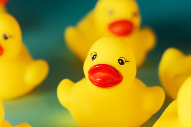 istock Group of yellow rubber duck toys 940108302