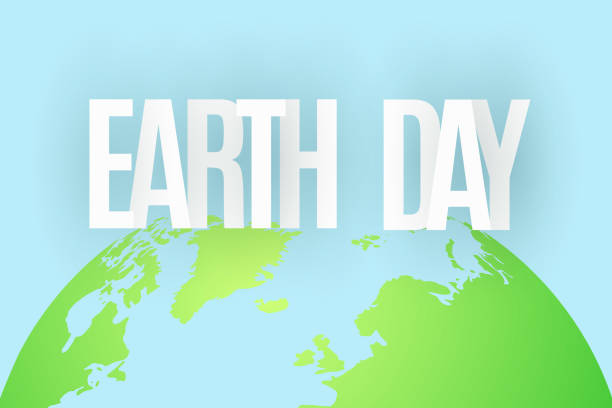 istock Earth Day. 22 April. Abstract green planet on blue background. Text from paper letters. Map of the planet earth. Ecological holiday. Vector illustration. EPS 10 940108574
