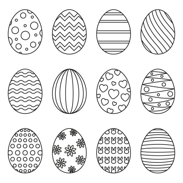 paskalya yumurtaları - easter egg stock illustrations