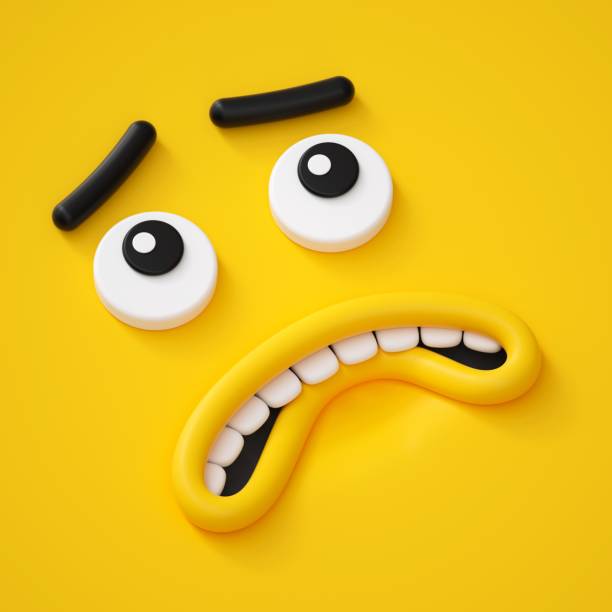 istock 3d render, abstract emotional face icon, scared character illustration, cute cartoon monster, emoji, emoticon, toy 940109232