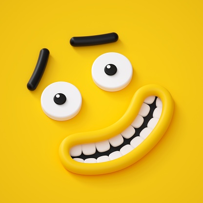 3d Render Cute Childish Face Smile Amazed Emotion Emoji Emoticon Funny  Monster Stock Photo - Download Image Now - iStock