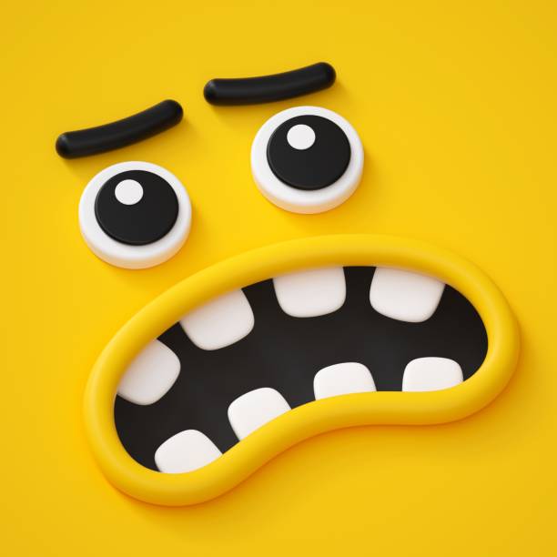 istock 3d render, abstract emotional face icon, scared character illustration, cute cartoon monster, emoji, emoticon, toy, angry mask 940109382