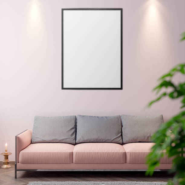istock Mockup Poster in the interior, 3D illustration of a modern design 940120282