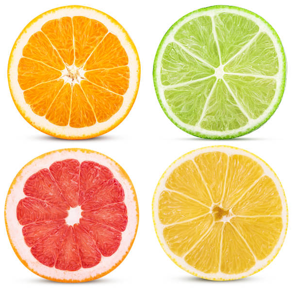 istock Set citrus fruit, cut in half orange, lemon, lime, grapefruit 940122690