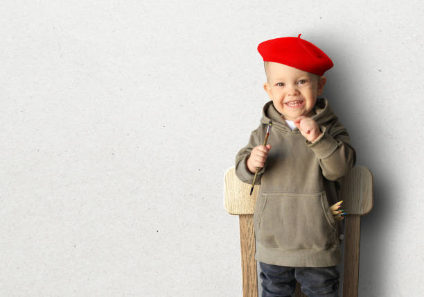 Little Boy In A Red Beret Stock Photo - Download Now - Artist, Baby - Human Age, Child - iStock