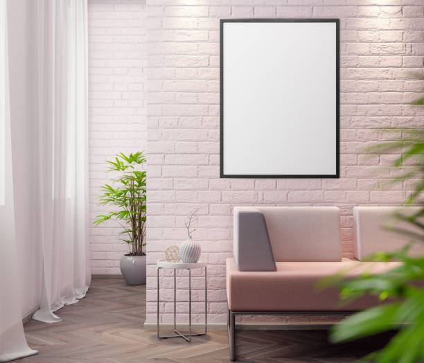 istock Mockup Poster in the interior, 3D illustration of a modern design 940127626