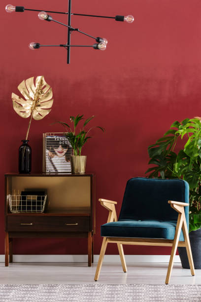 istock Green and red living room 940127828