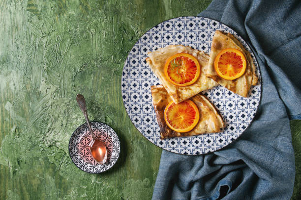 istock Pancakes with bloody oranges 940135460