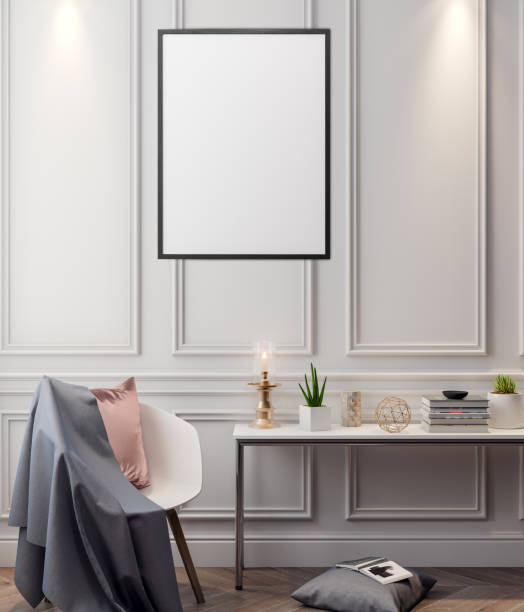 istock Mockup Poster in the interior, 3D illustration of a modern design 940146534