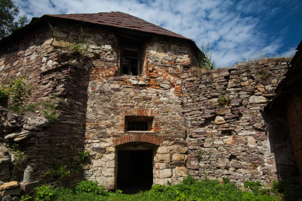 ruiny starego zamku w zolotyy potik, region tarnopolski, ukraina - czartoryski zdjęcia i obrazy z banku zdjęć