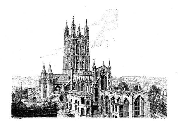 istock Antique illustrations of England, Scotland and Ireland: Gloucester Cathedral 940157998