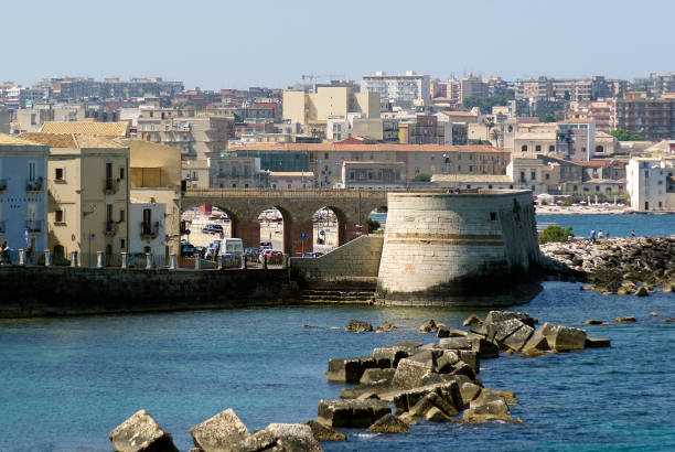 istock Urban Landscape with San Giovanello Fort in Ortygia 940158444
