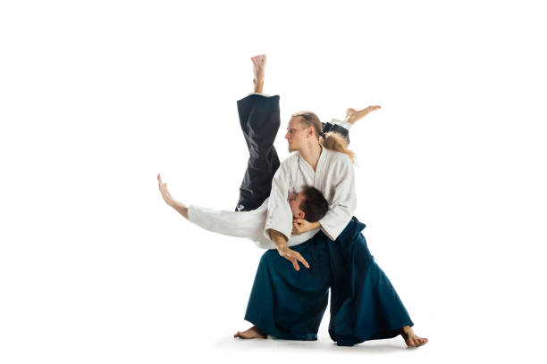 istock The two men fighting at Aikido training in martial arts school 940159566