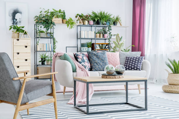 istock Floral living room interior 940163052