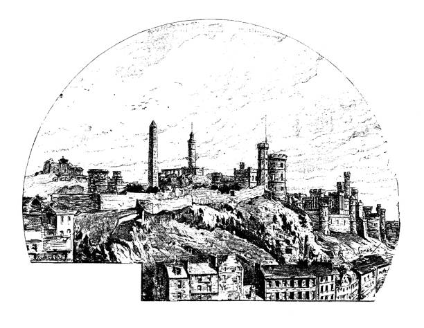 Antique illustrations of England, Scotland and Ireland: Calton Hill