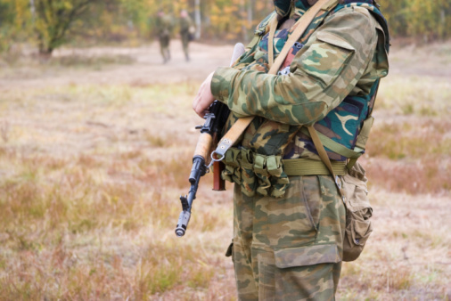 soldier with machine-gun