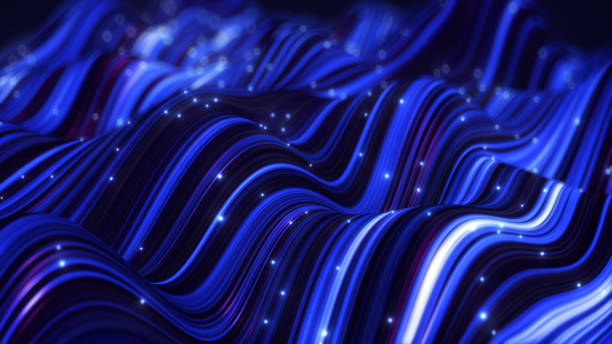 istock abstract violet-blue neon wave line filed with glitter 940177520