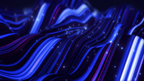 istock abstract violet-blue neon wave line filed with glitter 940177646