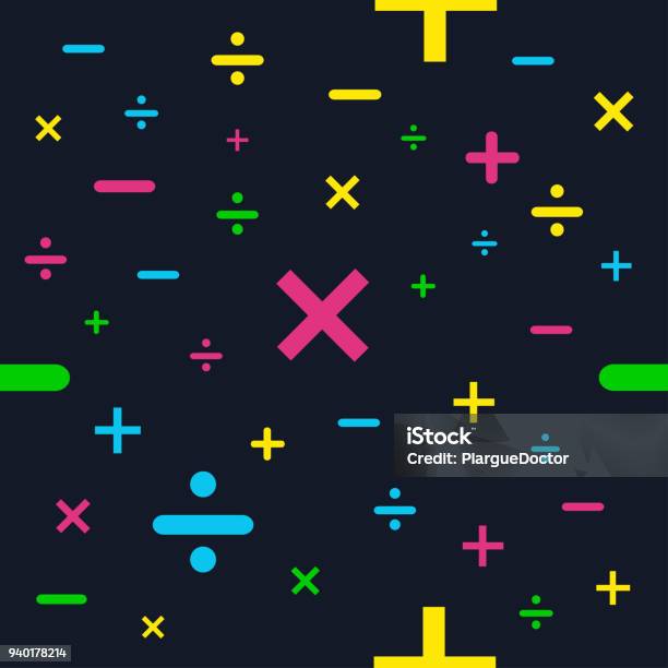 Elementary Math Texture Colorful Mathematics Or Math Education Background Texture In Vector ...