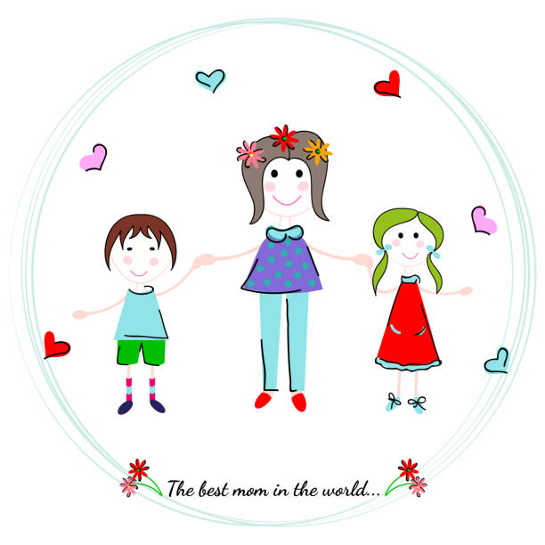 illustrations, cliparts, dessins animés et icônes de fond des mères heureux jour vector. la meilleure maman au monde - multi generation family adoption family human hand