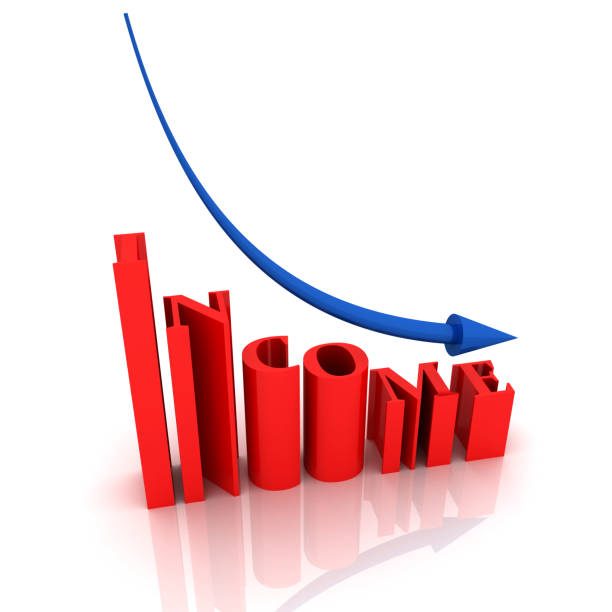 istock Financial state, blue arrow go down 940186156